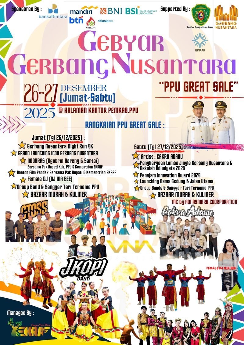Rayakan Semangat Pembangunan, Penajam Paser Utara Gelar “Gebyar Gerbang Nusantara 2025”