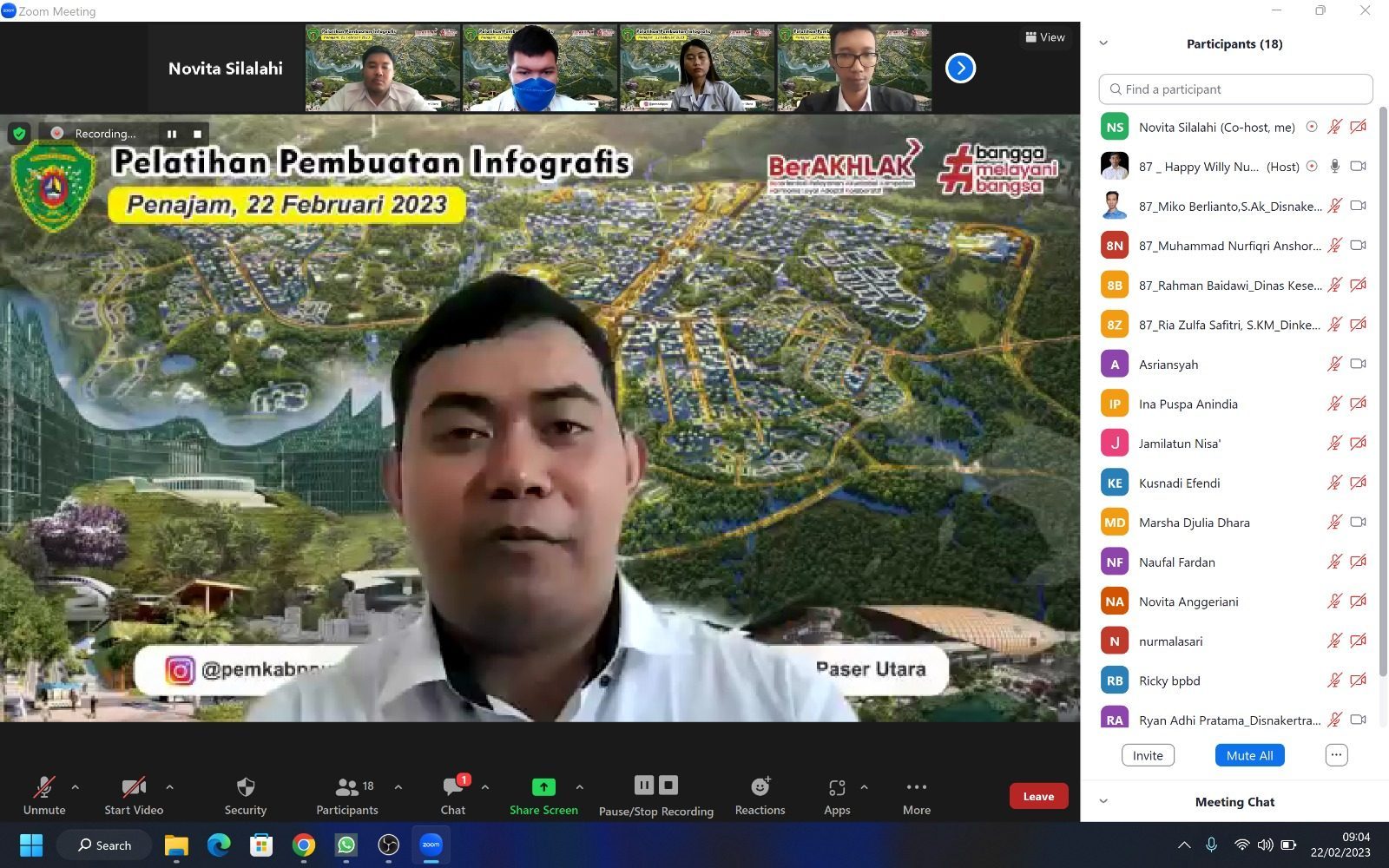 Diskominfo PPU Gelar Pelatihan Pembuatan Infografis Bagi Admin Media OPD PPU