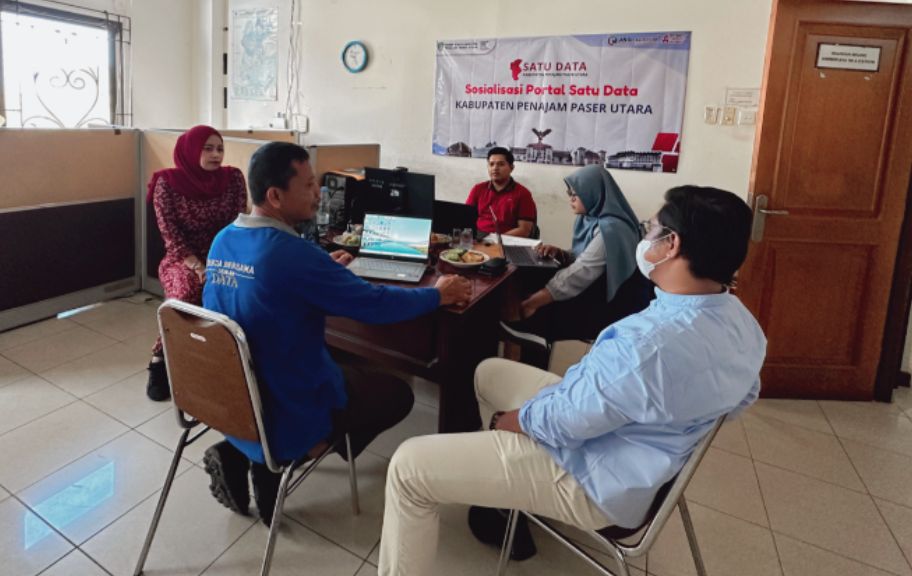 Kegiatan evaluasi hasil penilaian interview EPSS statistik sektoral Kab PPU tahun 2023 dengan tim BPS selaku Pembina Data dan Tim Bapelitbang selaku Sekretariat SDI