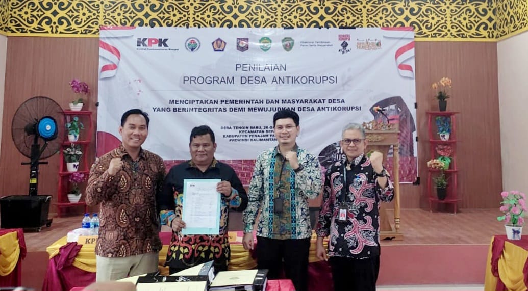 Desa Tengin Baru Raih Nilai 96,5 Pada Penilaian Percontohan Desa Anti Korupsi Oleh KPK RI