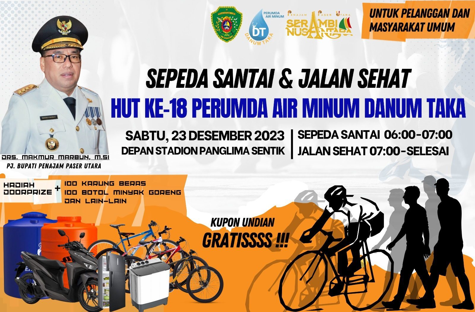 Sepeda Santai & Jalan Sehat HUT Ke-18 Perumda Air Minum Danum Taka