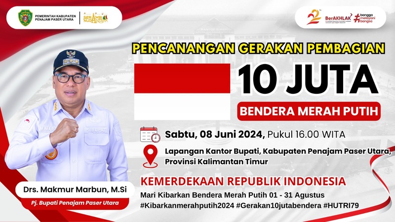 Pemkab PPU Siap  Sukseskan Gerakan Pembagian 10 Juta Bendera Merah Putih Tahun 2024